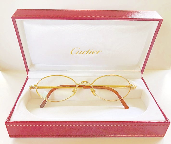 Cartier Eyeglasses Oval Gold 49mm Authentic Frames Carousel 1
