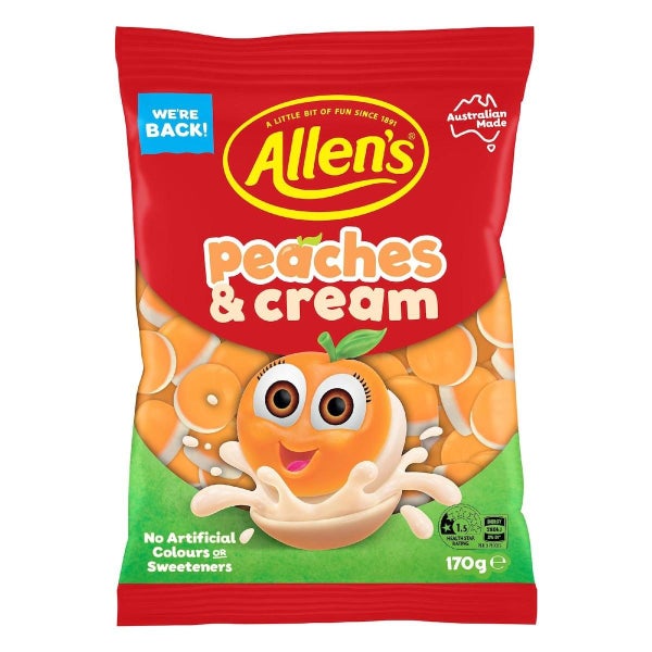 Allens Peaches And Cream Lollies Candy 170g Carousel 1