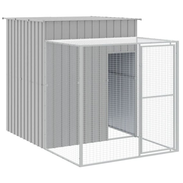 Chicken Cage with Run Light Grey 165x251x181 cm Galvanised Steel OIXTLN Carousel 5