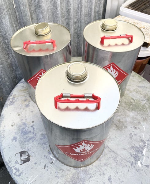 Three 5L metal cans for petrol $1 Reserve Carousel 2