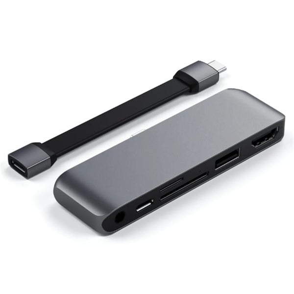 SATECHI USB-C Mobile Pro Hub SD - Space Grey Designed for the newest iPads Carousel 2