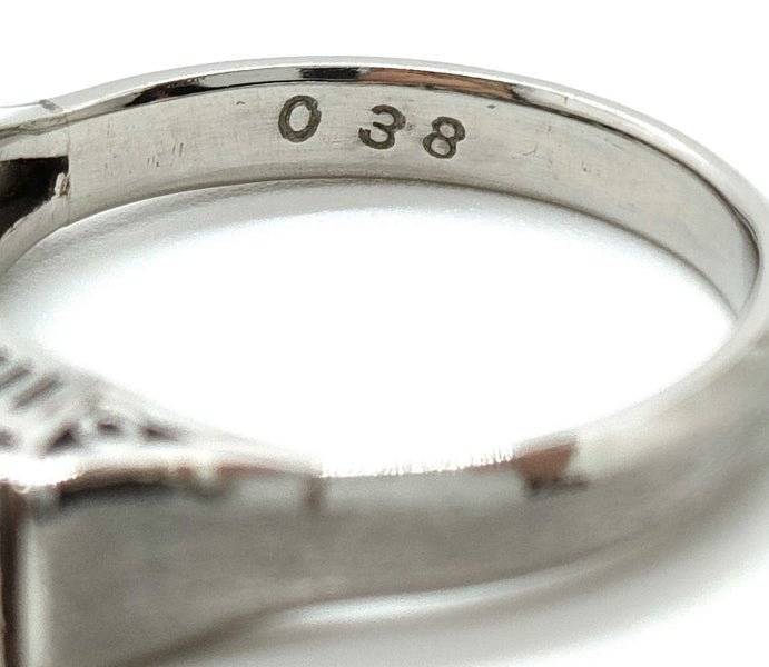 Natural Diamond and platinum ring size J Carousel 19