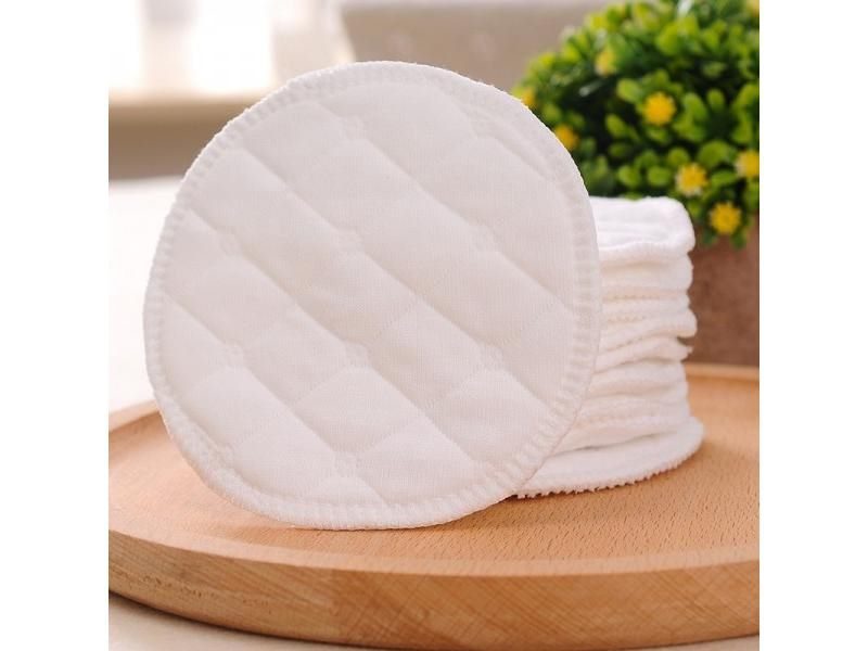 12PCS(6 Pairs) 3 Layers Cotton Reusable Breast Pads Nursing Waterproof Organic Carousel 1