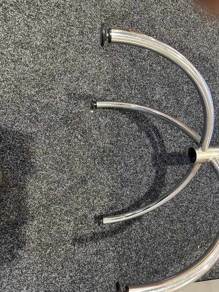Square White Table 805mm x 805mm x 750mm high, chrome legs Carousel 4