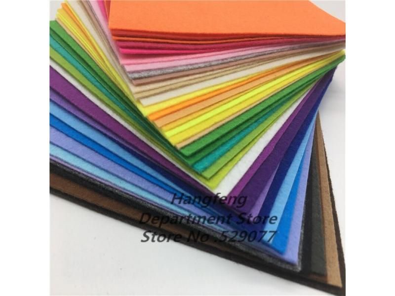 40pcs 30*20 Mix Colors 1MM Thickness Polyester Felts For Diy Dolls Crafts Carousel 1