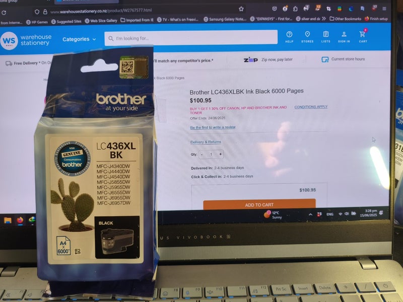 BROTHER LC436XLBK INK BLACK 6000 PAGES - $77.45 Carousel 1