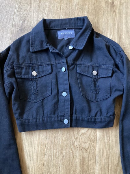 Black denim crop jacket62863221445377112