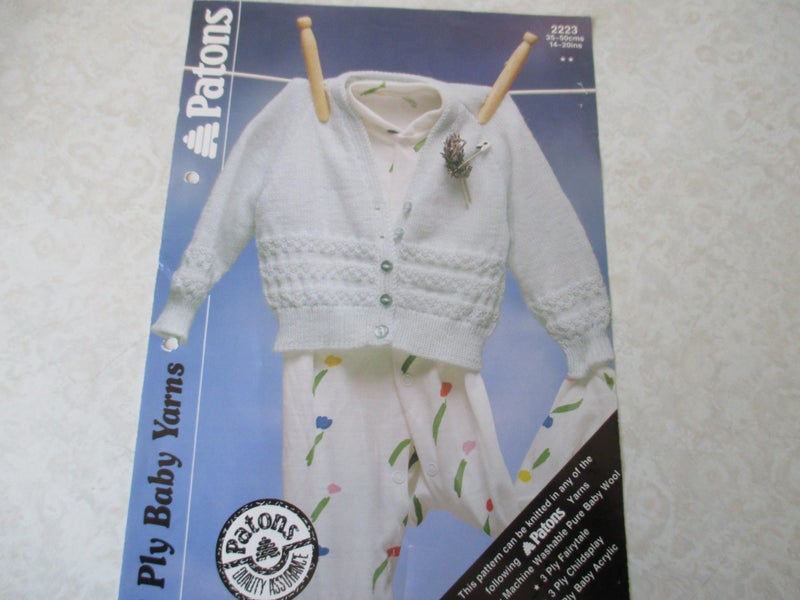 Baby Knitting Pattern - Patons Cardigan Carousel 1