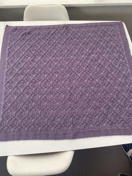 Brand new hand knitted 100% merino blanket Carousel 1