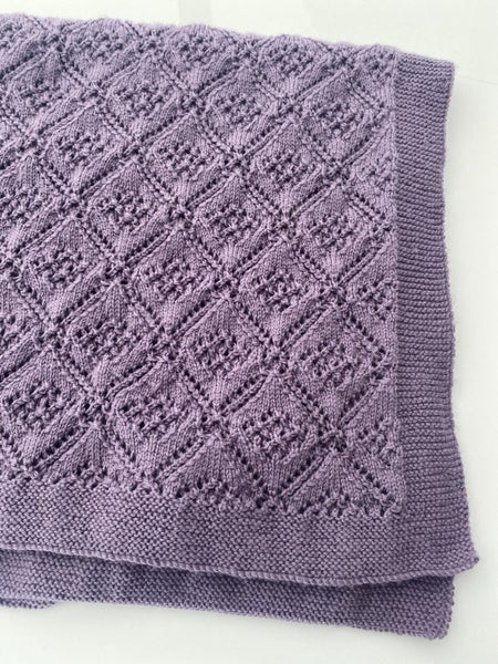 Brand new hand knitted 100% merino blanket Carousel 2