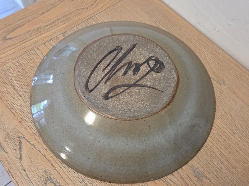 Superb Large Squiggle Pattern (NZ) Pottery Crater Bowl - Signed63003392868353113
