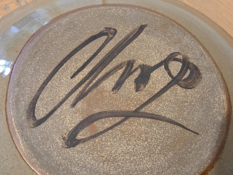 Superb Large Squiggle Pattern (NZ) Pottery Crater Bowl - Signed63003392868353114