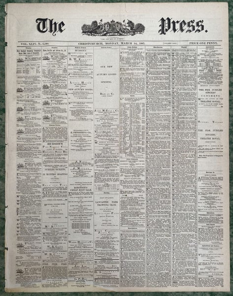 OLD NEWSPAPER: The Press, Christchurch - Monday, 14 March 1887 Carousel 2