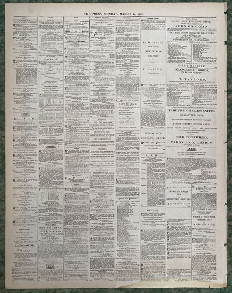 OLD NEWSPAPER: The Press, Christchurch - Monday, 14 March 1887 Carousel 3