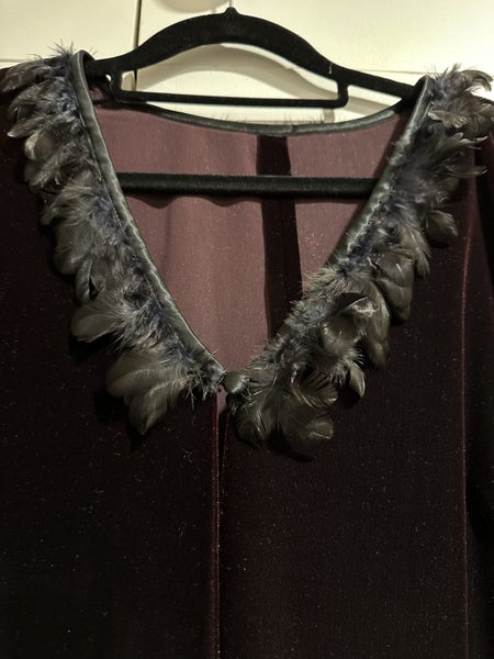 Maroon velvet gown and jacket628647287109131115