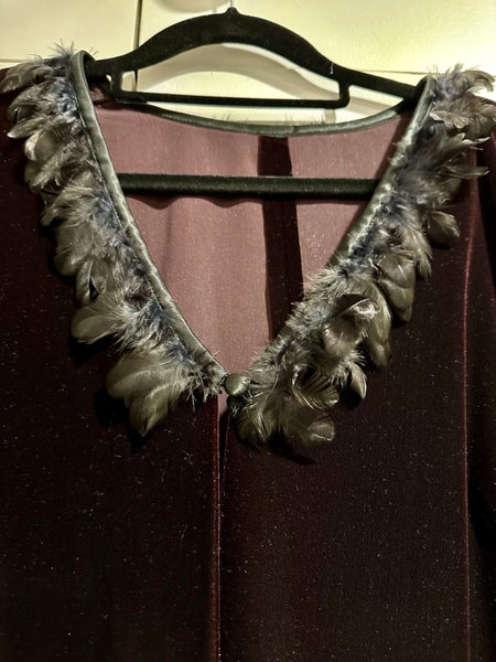 Maroon velvet gown and jacket62864728710913114