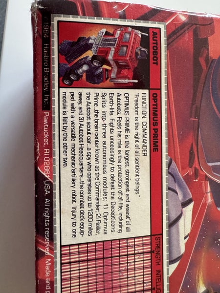 Boxed Transformer Optimus Prime G1 198462863857244035113