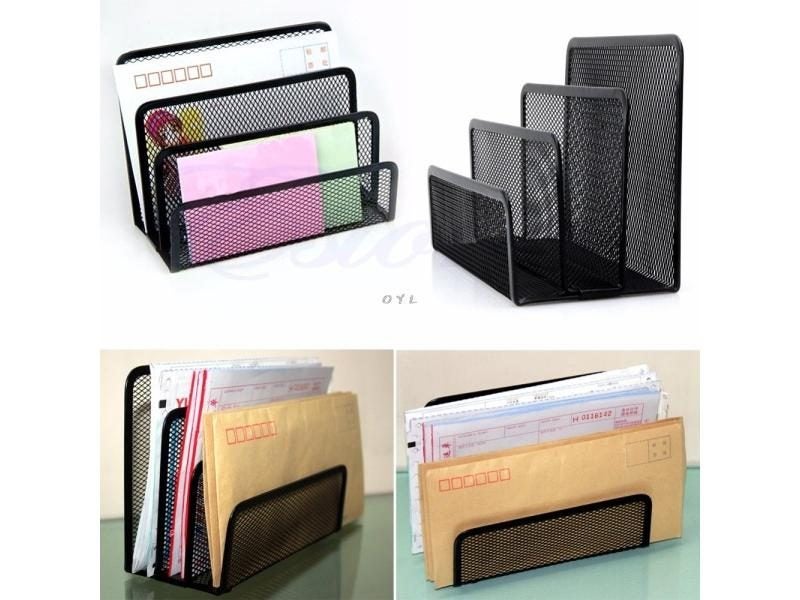 Mesh Letter Sorter Mail Document Tray Desk Office File Holder Organiser Carousel 1