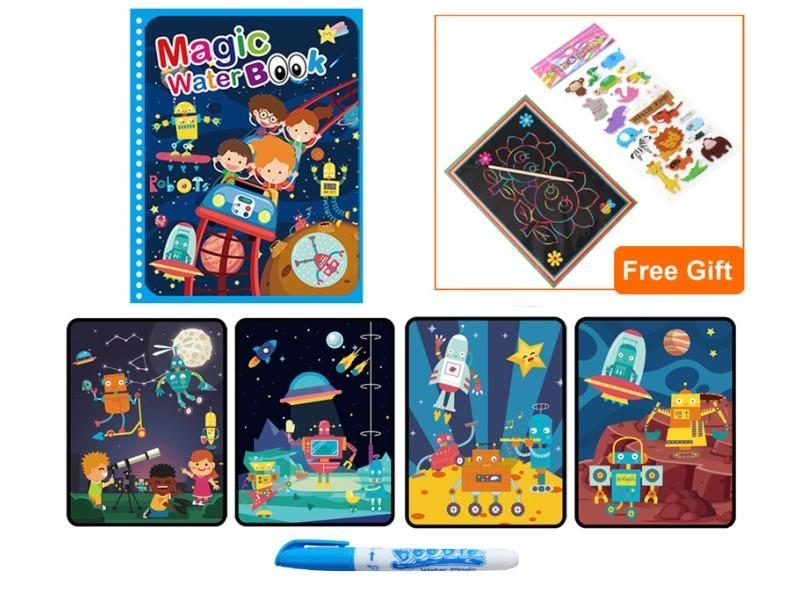 Magic Water Drawing Book Coloring Book Doodle Magic Pen Painting Drawing Board Carousel 1