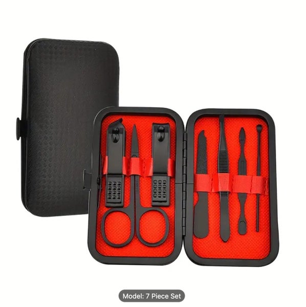 Clipper Set - 7pcs Manicure Tool Set with Portable Travel Case Pedicure Kit Carousel 2