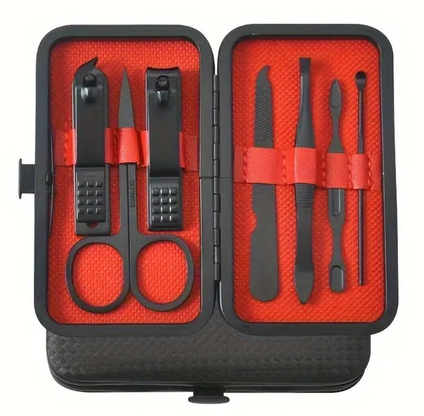 Clipper Set - 7pcs Manicure Tool Set with Portable Travel Case Pedicure Kit Carousel 1