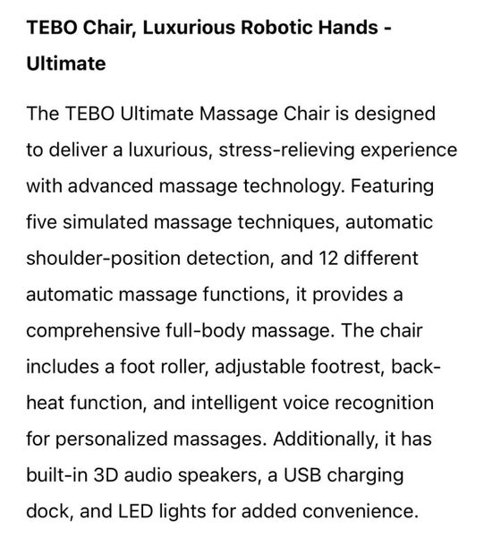The Teo Ultimate Massage Chair Black - A3062 v262959512107266112
