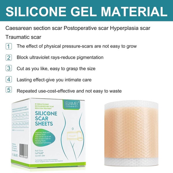 Silicone Scar Sheets, Silicone Scar Tape 4cm x 1.5m Carousel 10