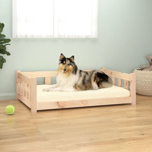 Dog Bed 95.5x65.5x28 Cm Solid Wood Pine Nttxpp Carousel 1