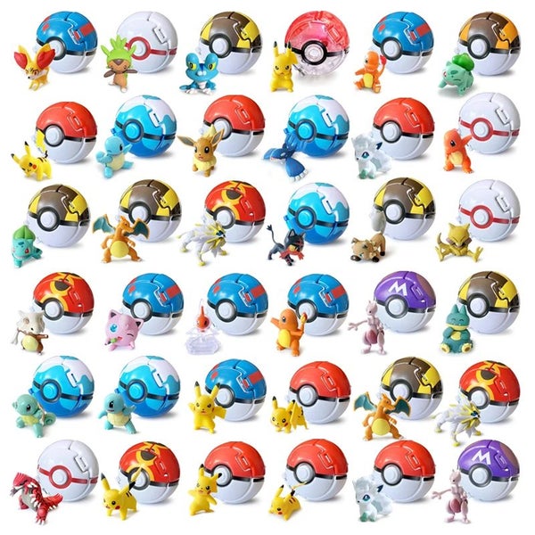 25 Styles Pokeball Figure Anime Figure Pokemon Elf Ball Toy Action Model Pikachu Carousel 6