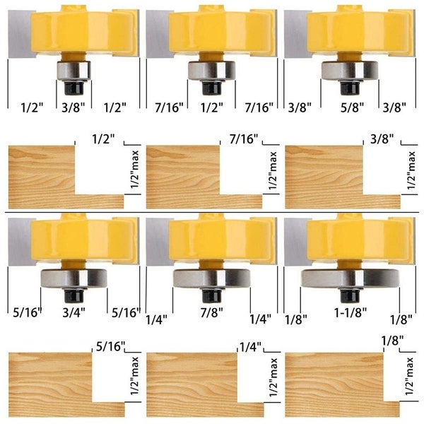 8mm Shank Carbide Steel Rabbet Router Bit With Bearings Trimmer Set Carousel 2
