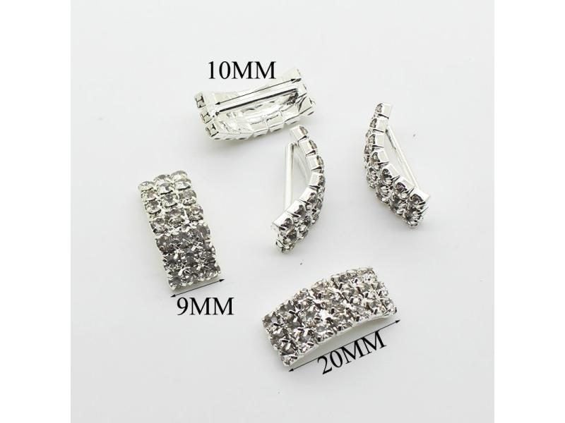 10pcs/lot 9*20mm Arch Rhinestone Buckles Ribbon Slider For Wedding Invitation Carousel 1