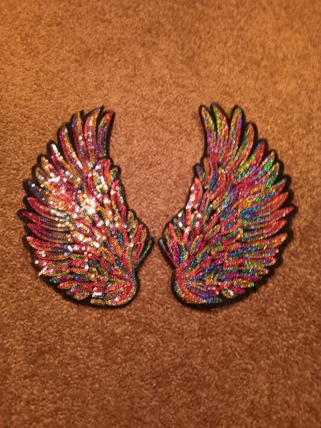 STUNNING PINK SEQUIN APPLIQUE WINGS Carousel 2