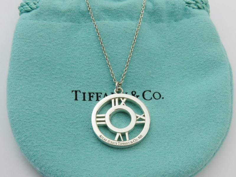 TIFFANY & CO Sterling Silver Atlas Medallion Pendant Necklace Carousel 1