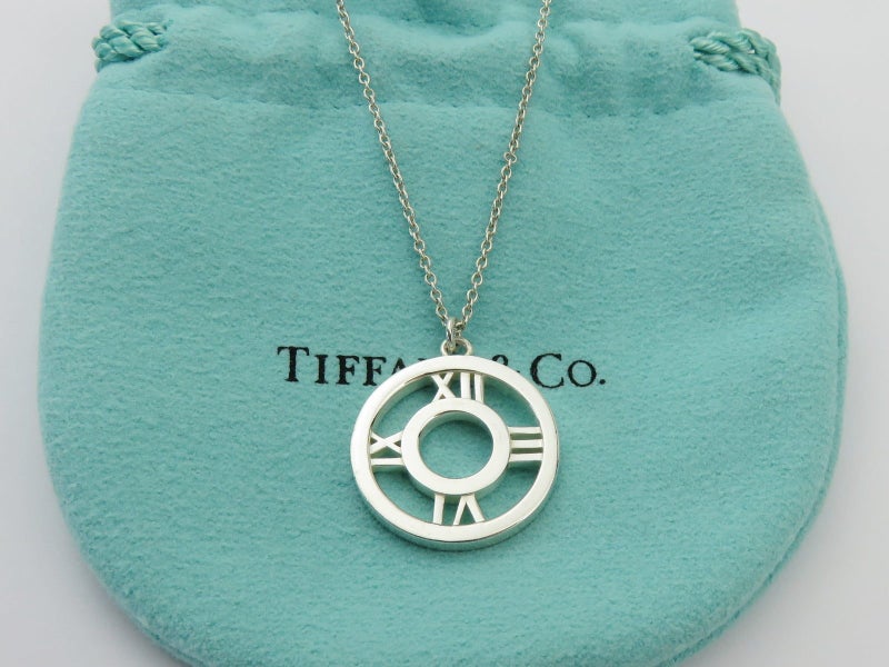 TIFFANY & CO Sterling Silver Atlas Medallion Pendant Necklace Carousel 2