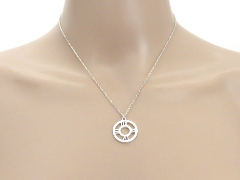 TIFFANY & CO Sterling Silver Atlas Medallion Pendant Necklace Carousel 5