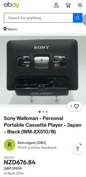Sony Walkman - Personal Portable Cassette Player - Japan - Black (WM-EX510/B) Carousel 1