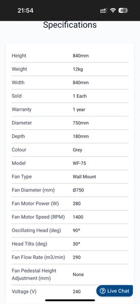 KOOL Industrial Wall Mount Fan - 750mm Carousel 8