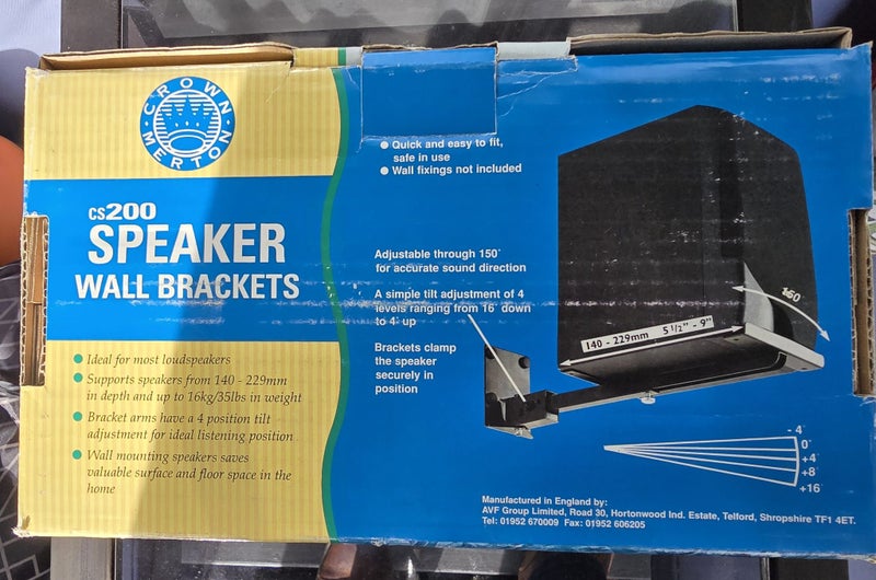 Brand New English Made, Wall Speaker Stands, Still in the box.629327334467871116