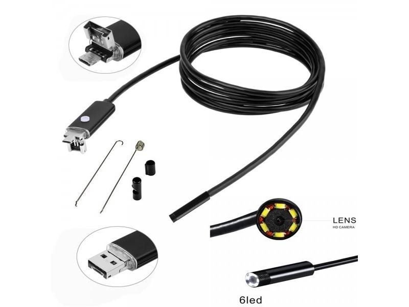 2 In 1 8mm HD 720P USB Endoscope Camera Mini Waterproof Soft Cable Inspection Carousel 1