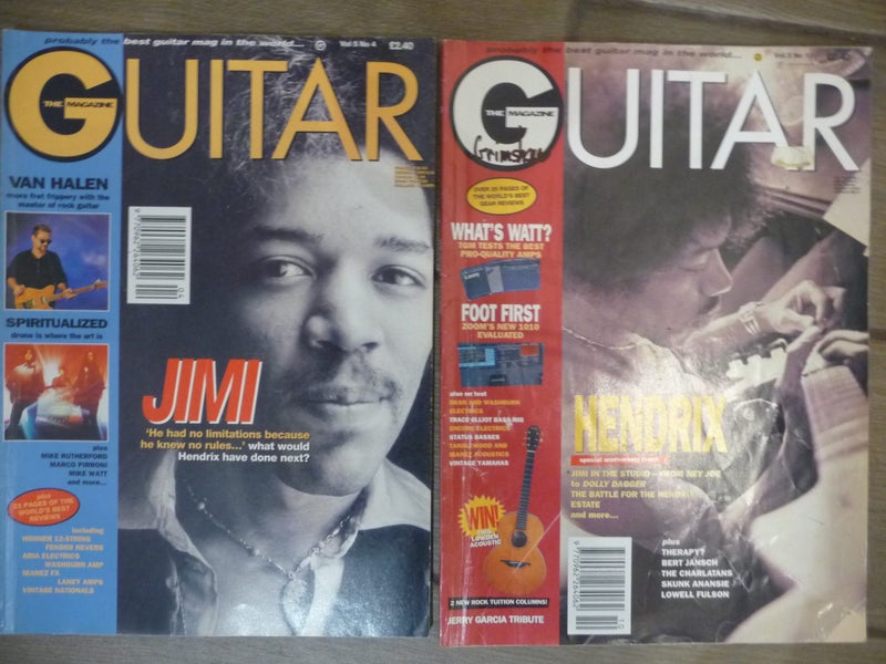Guitar magazines (various) featuring Hendrix, Rory Gallagher and others Carousel 1
