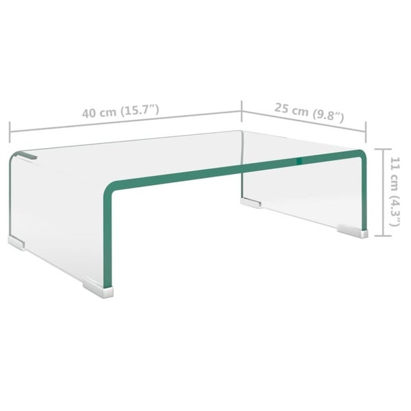 Tv Stand/monitor Riser Glass Clear 40x25x11 Cm Xaaoxl Carousel 2