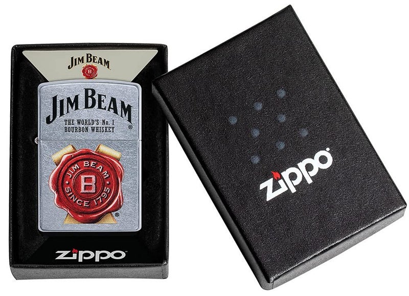 Zippo Jim Beam Street Lighter in Chrome (Made in USA) - Officially Licensed64192348149123111