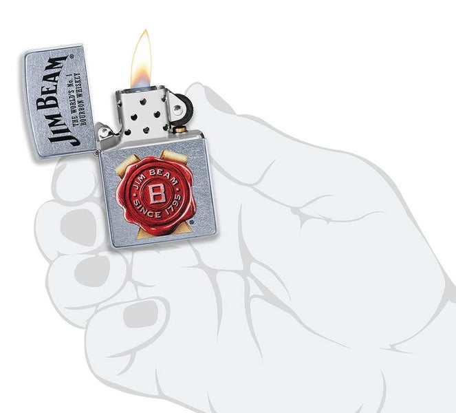 Zippo Jim Beam Street Lighter in Chrome (Made in USA) - Officially Licensed64192348149123112