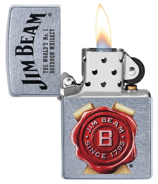 Zippo Jim Beam Street Lighter in Chrome (Made in USA) - Officially Licensed64192348149123114