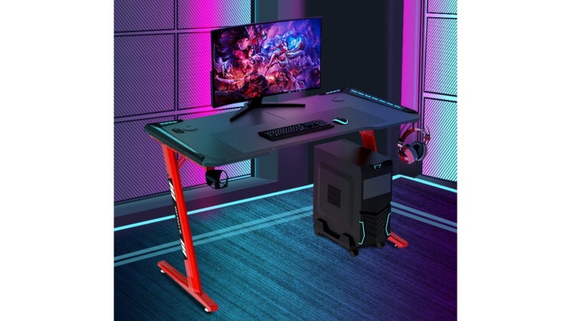 Odyssey8 140cm Dual Panel Red Gaming Desk Table Carousel 2