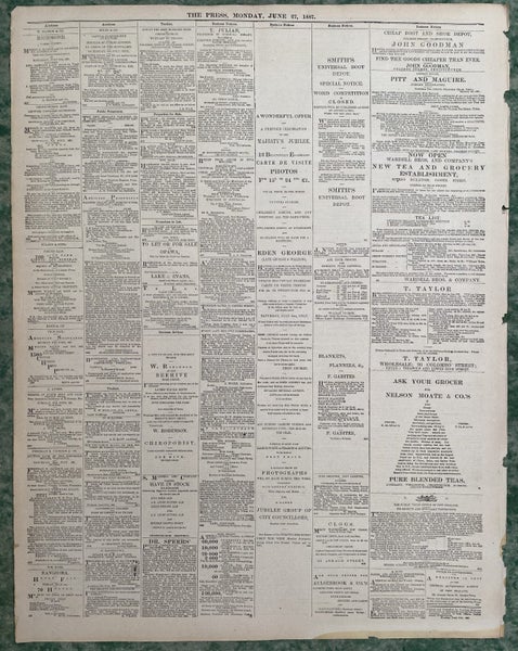 OLD NEWSPAPER: The Press, Christchurch - Monday, 27 June 1887 Carousel 3
