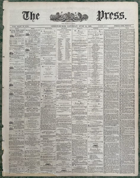 OLD NEWSPAPER: The Press, Christchurch - Saturday, 25 June 1887 Carousel 2