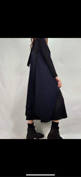 Taylor Boutique One Size Navy Pleated Dress Carousel 2