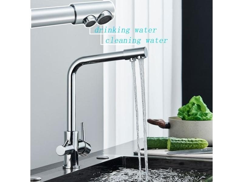 Chrome Brass Purified Water Kitchen Faucet Drinking Water Sink Mixer Tap Dual Carousel 1