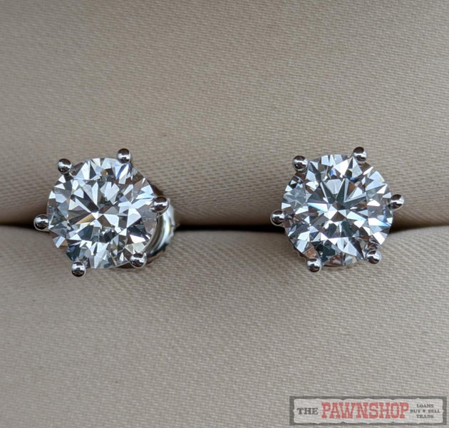 2.00ct TDW Laboratory Grown Diamond Stud Earrings in 18ct White Gold $6,000 Carousel 1